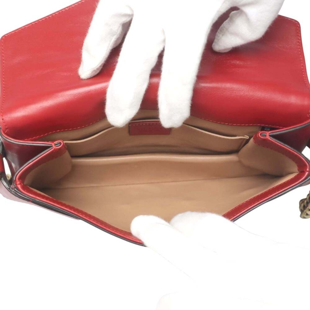 GUCCI Authentic Red Pearl Leather Shoulder Bag - Picture 11 of 14